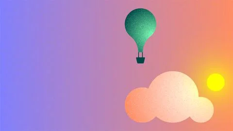 Vector air balloon in grain brush style Stock Illustration