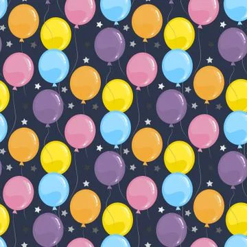 Vector air balloons seamless pattern .Party element Stock Illustration