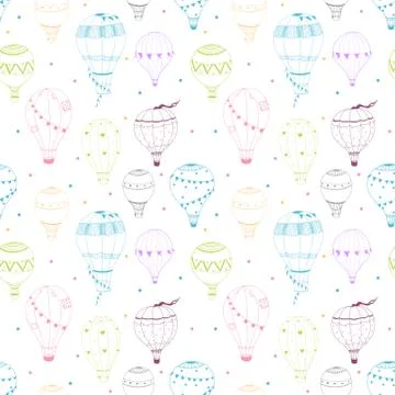 Vector air baloon pattern Stockillustratie