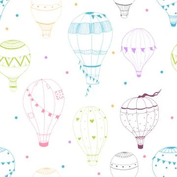 Vector air baloon pattern Stock Illustration