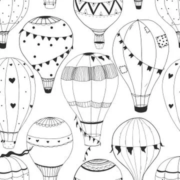 Vector air baloon pattern Stock Illustration