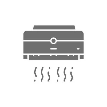Vector air conditioning grey icon. Isolated on white background Stock Illustration