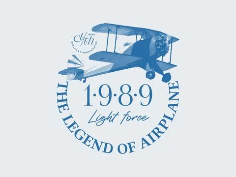 Vector air plane emblem biplane label air plane badges vector illustration Stock Illustration