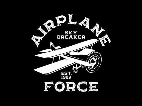 Vector air plane emblem biplane label air plane badges vector illustration Stock Illustration