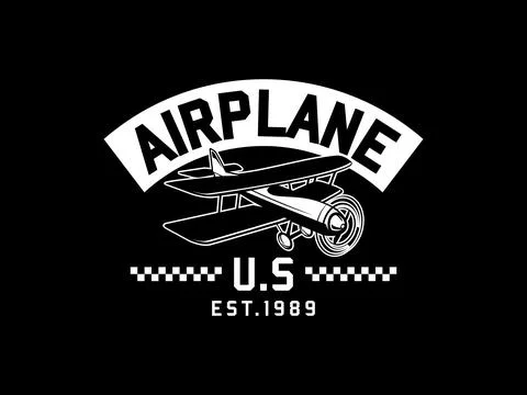 Vector air plane emblem biplane label air plane badges vector illustration Stock Illustration
