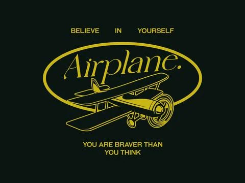 Vector air plane emblem biplane label air plane badges vector illustration Stock Illustration