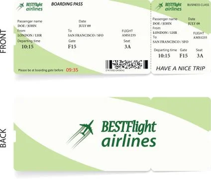 Vector airline passenger boarding pass ticket Stock-Illustration