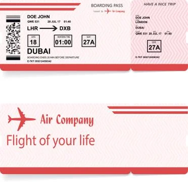 Vector airline passenger boarding pass ticket Stock-Illustration