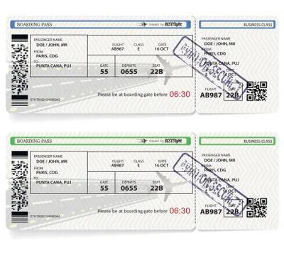 Vector airline passenger boarding pass tickets Stock-Illustration