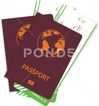 Vector airline passenger tickets or boarding pass Stock Illustration