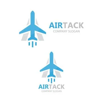 Vector airplane and a letter logo design Stock-Illustration