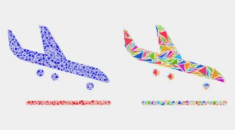 Vector Airplane Arrival Mosaic Icon of Triangles イラスト素材
