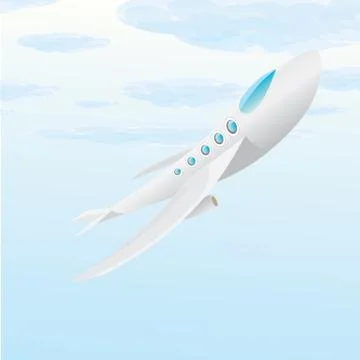 Vector airplane icon. cartoon plane in blue sky イラスト素材