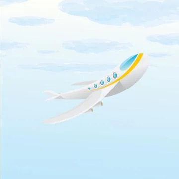 Vector airplane icon. cartoon plane in blue sky イラスト素材