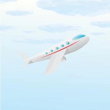 Vector airplane icon. cartoon plane in blue sky 스톡 일러스트