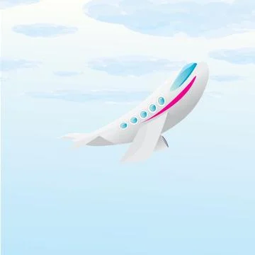 Vector airplane icon. cartoon plane in blue sky イラスト素材