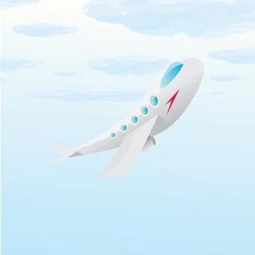 Vector airplane icon. cartoon plane in blue sky 스톡 일러스트