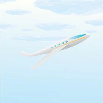 Vector airplane icon. cartoon plane in blue sky 스톡 일러스트