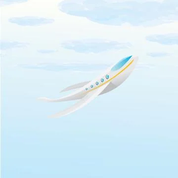 Vector airplane icon. cartoon plane in blue sky イラスト素材