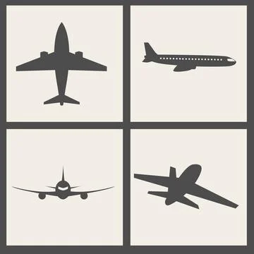Vector airplane icons Stock Illustration