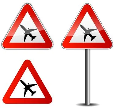 Vector airplane signpost Stock Illustration