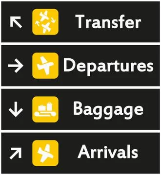 Vector Airport Signs Stock Illustration
