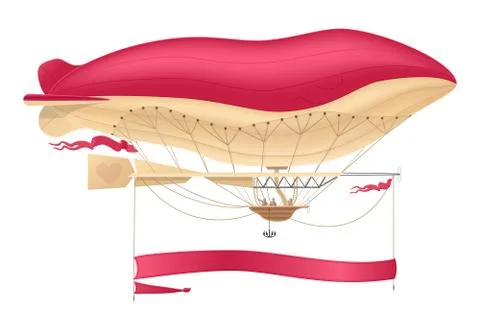Vector airship, zeppelin, dirigible Stock Illustration