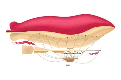 Vector airship, zeppelin, dirigible 스톡 일러스트