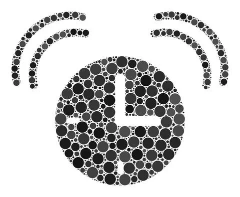 Vector Alarm Clock Mosaic of Dots Stock Illustration