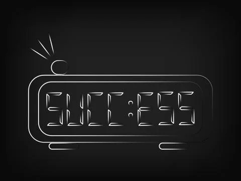 Vector alarm clock with text Success Stockillustratie