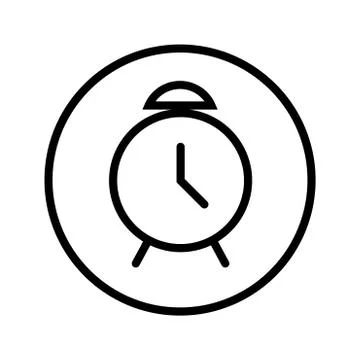 Vector of Alarm icon in Circle line - vector iconic design Stock Illustration