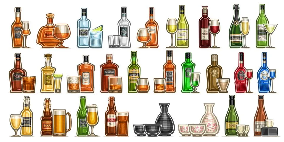 Vector Alcohol Set Stock Illustration