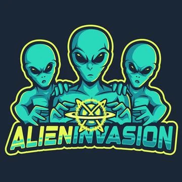 Vector alien mascot logo template for esport and sport team Stock Illustration