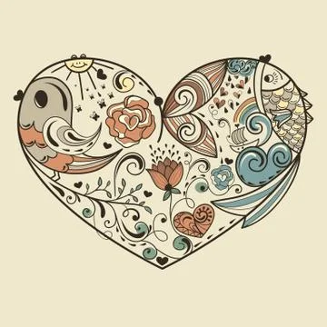 Vector allegorical l  heart Stock Illustration