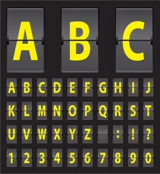 Vector alphabet of black mechanical panel Stock Illustration