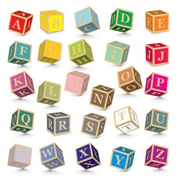 Vector alphabet blocks Stock Illustration