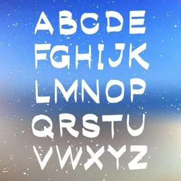 Vector alphabet on blurred background. ABC vector Stock Illustration