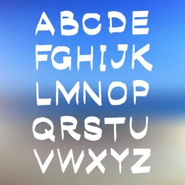 Vector alphabet on blurred background. ABC vector Stock Illustration