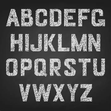 Vector alphabet of chalked. Stock Illustration