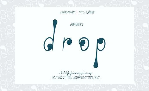 Vector alphabet "Drop" isolated on background with pattern Stock Illustration