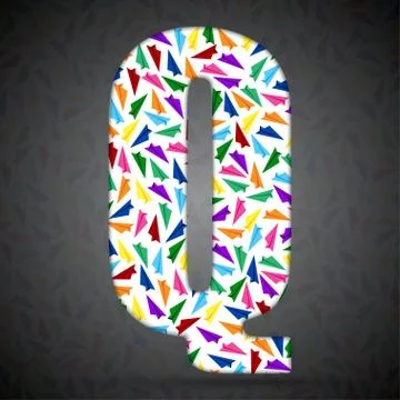 Vector alphabet with elements of paper airplanes. 스톡 일러스트