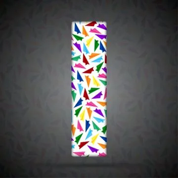 Vector alphabet with elements of paper airplanes. Stock Illustration