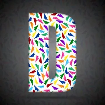 Vector alphabet with elements of paper airplanes. Stock Illustration