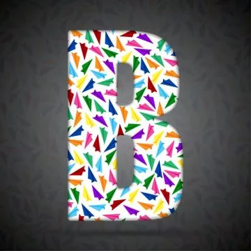 Vector alphabet with elements of paper airplanes. Illustrazione stock