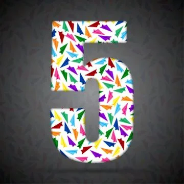 Vector alphabet with elements of paper airplanes. Illustrazione stock