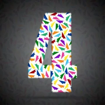 Vector alphabet with elements of paper airplanes. Illustrazione stock