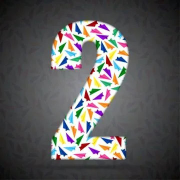 Vector alphabet with elements of paper airplanes. Stock Illustration