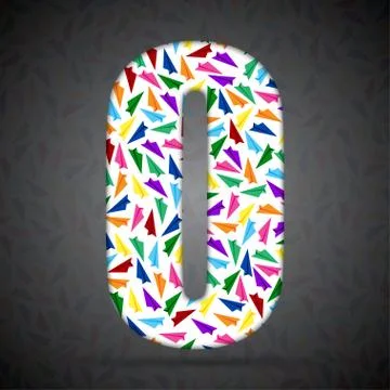 Vector alphabet with elements of paper airplanes. Illustrazione stock