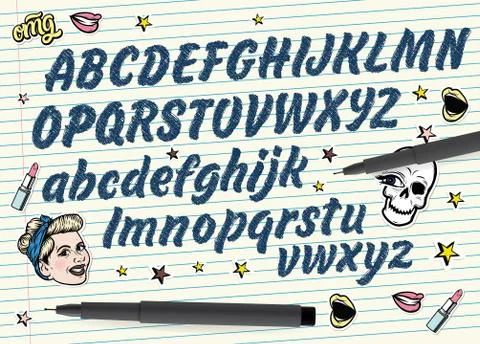 Vector Alphabet. Exclusive Custom Letters. Stock Illustration