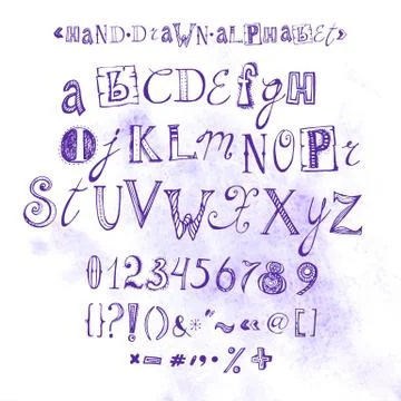 Vector Alphabet, Hand Drawn Font, Letters illustration Stock Illustration